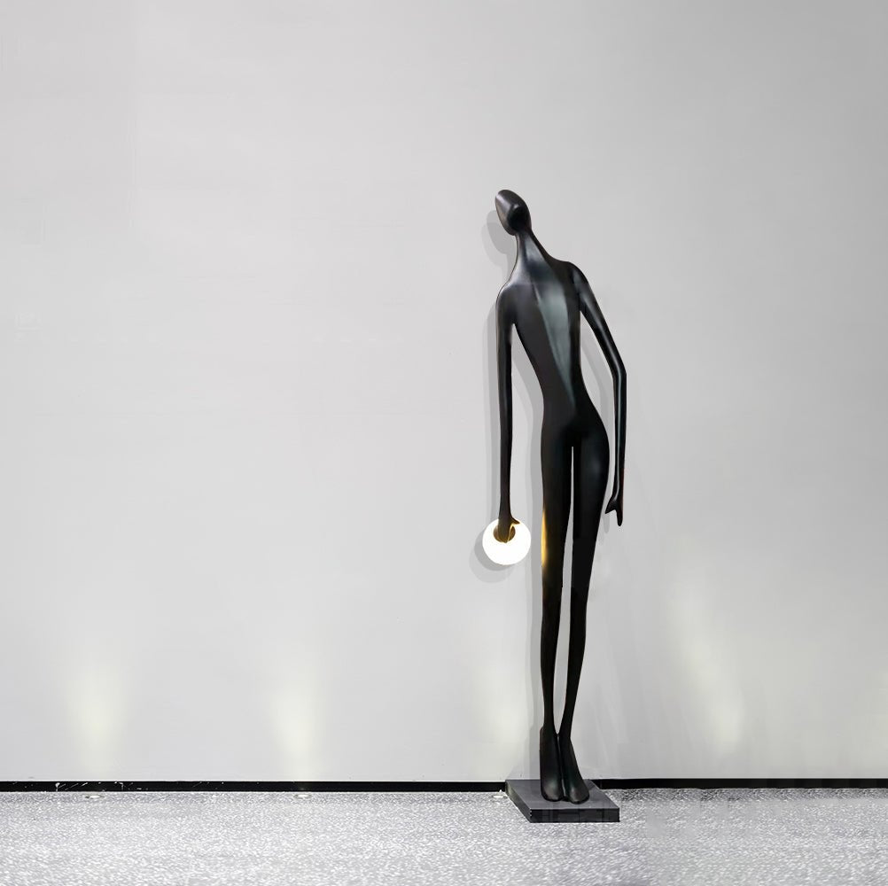 Zolirion Abstract Black Metal Floor Lamp - Blowlighting