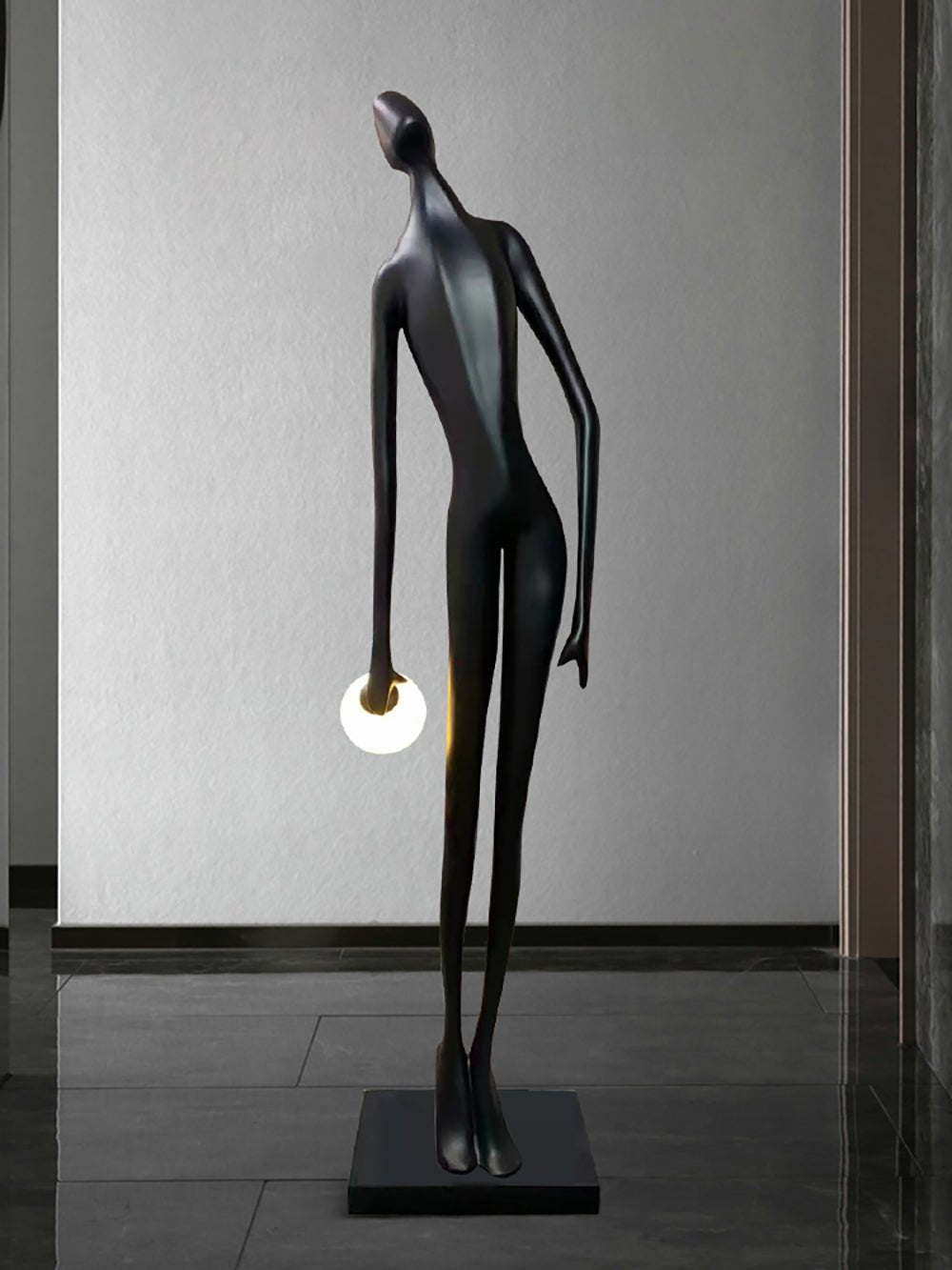 Zolirion Abstract Black Metal Floor Lamp - Blowlighting