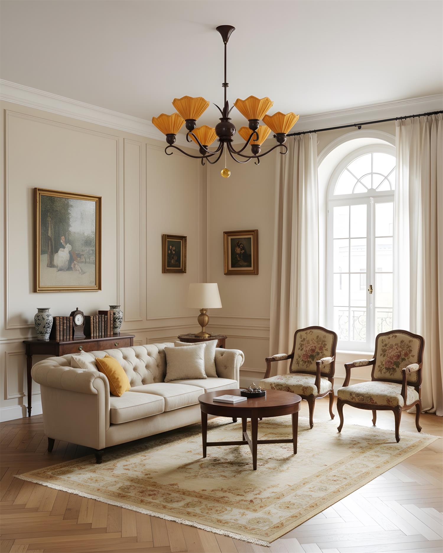 Sunquill Natural Fabric Chandelier