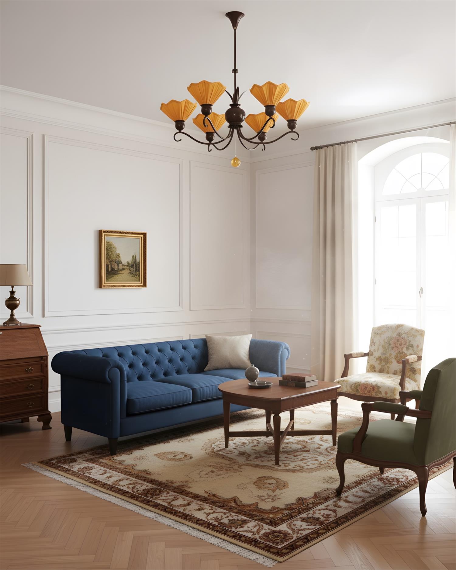 Sunquill Natural Fabric Chandelier