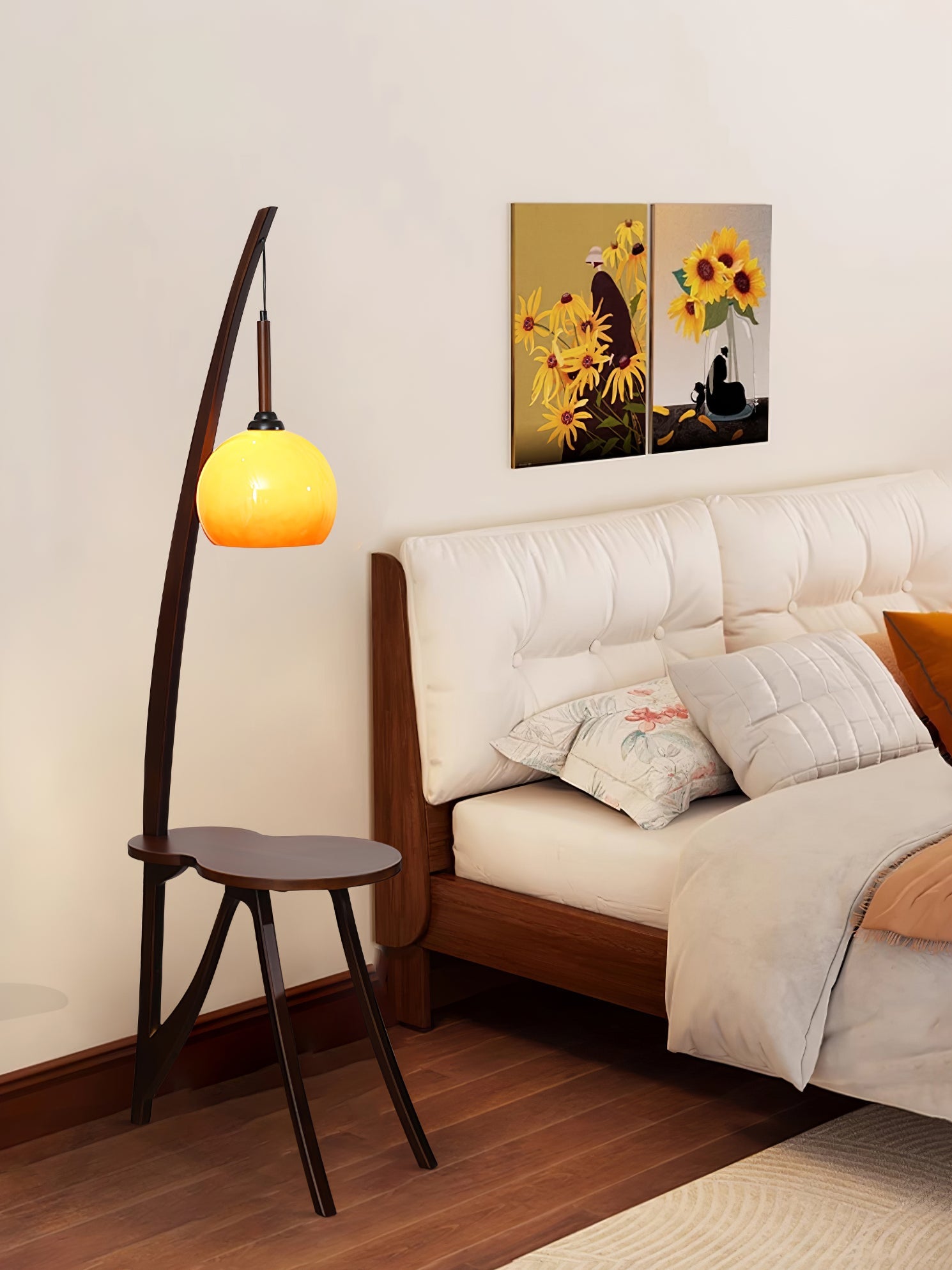 Arc Wood Hanging Floor Lamp - Blowlighting