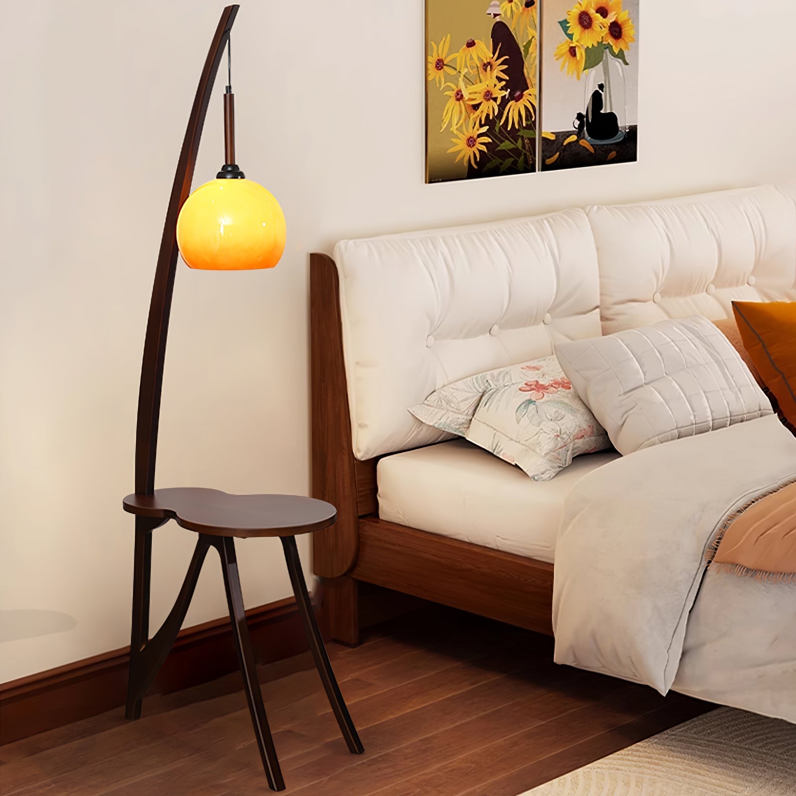 Arc Wood Hanging Floor Lamp - Blowlighting
