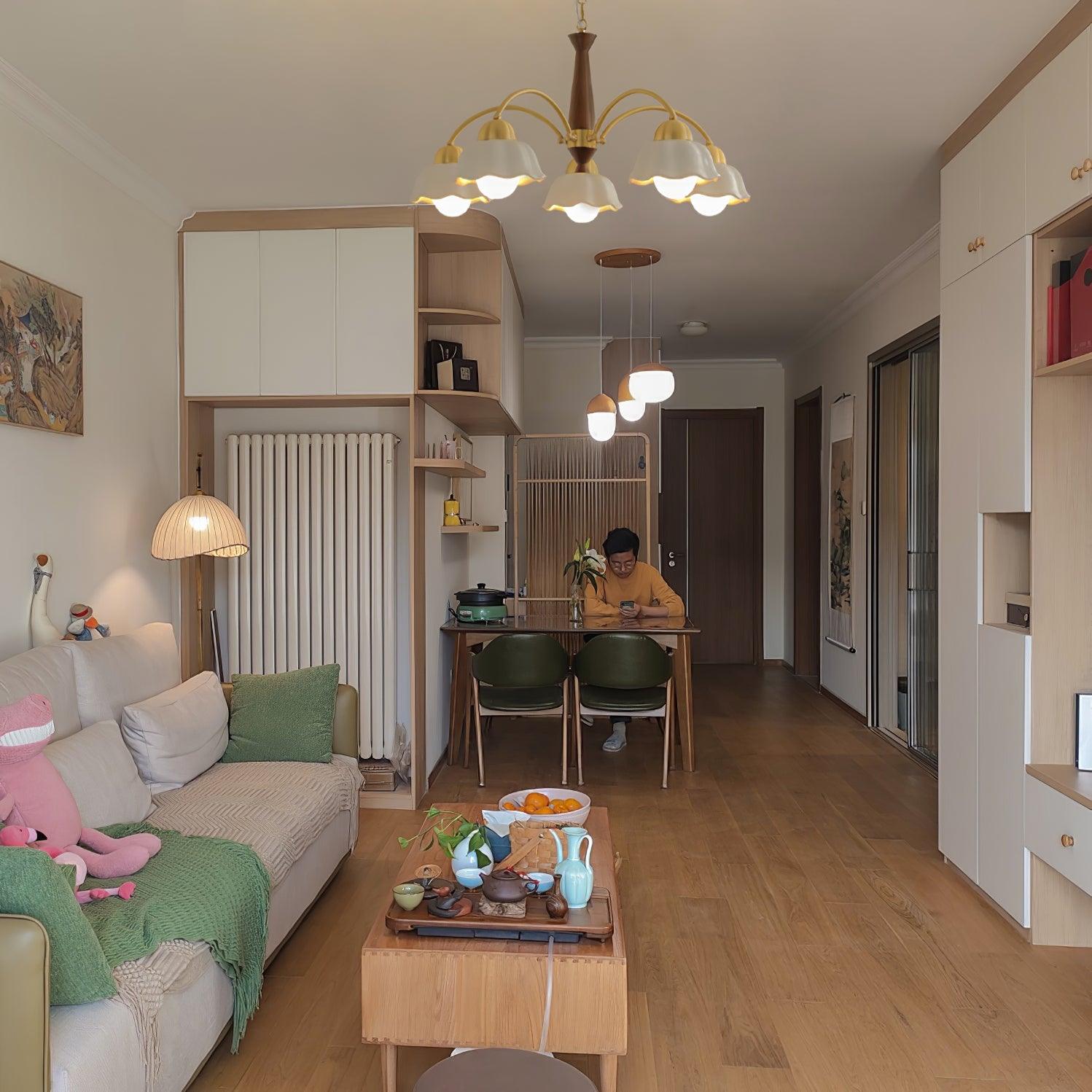 Swedish Modern Brass Chandelier - Blowlighting