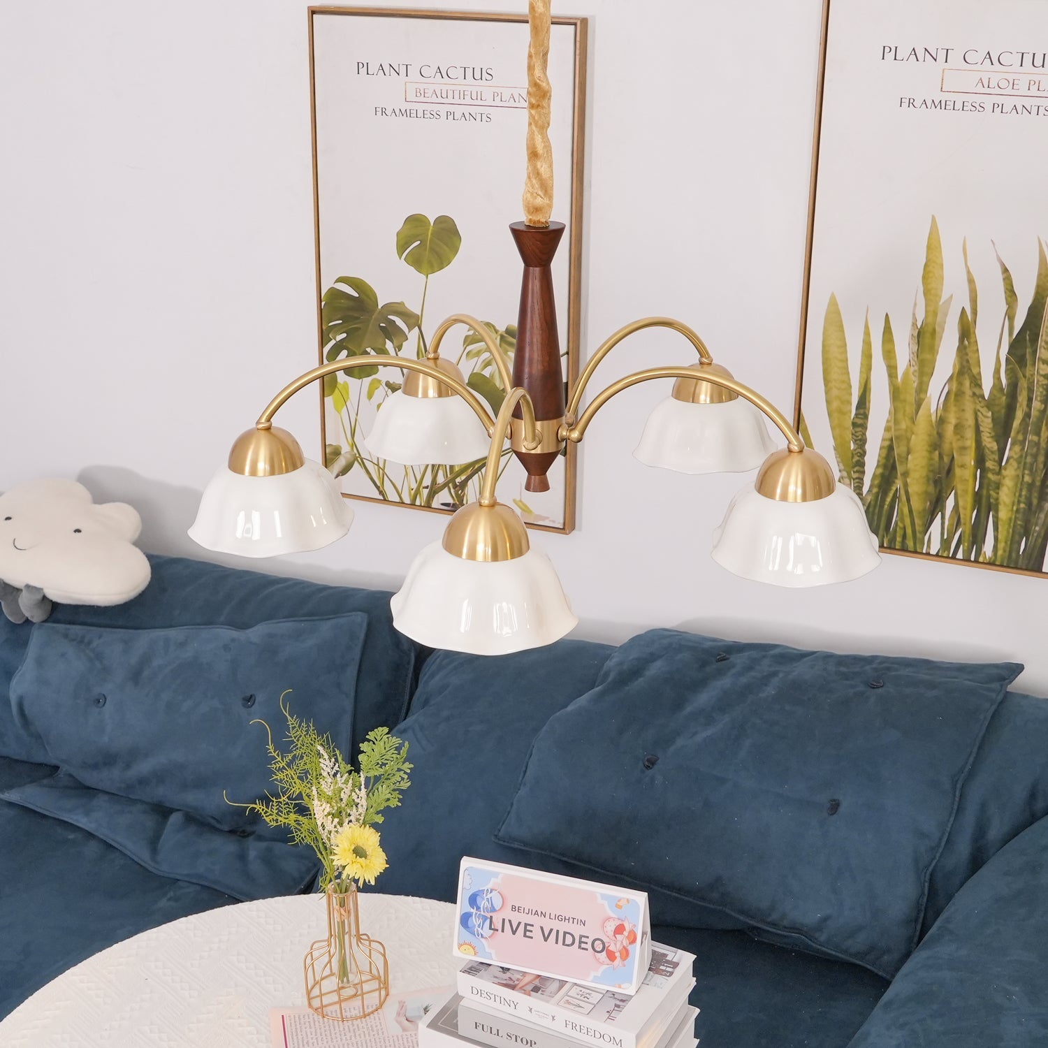 Swedish Modern Brass Chandelier - Blowlighting