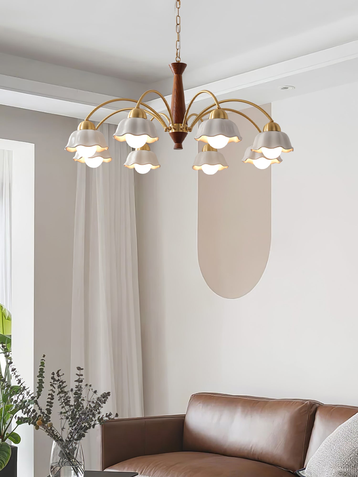 Swedish Modern Brass Chandelier - Blowlighting