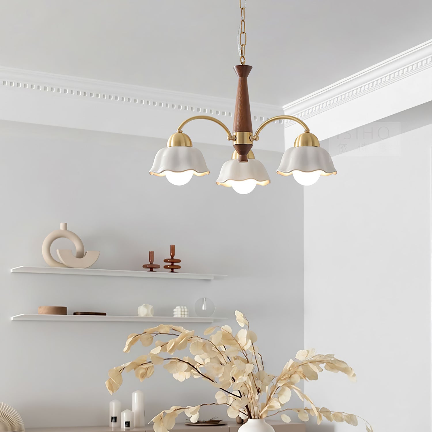 Swedish Modern Brass Chandelier - Blowlighting