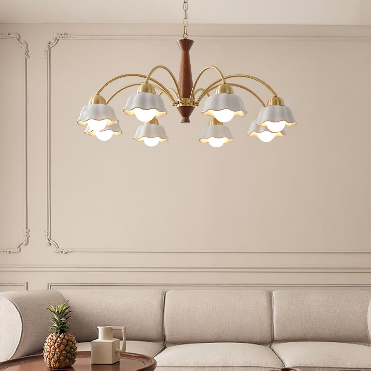 Swedish Modern Brass Chandelier - Blowlighting
