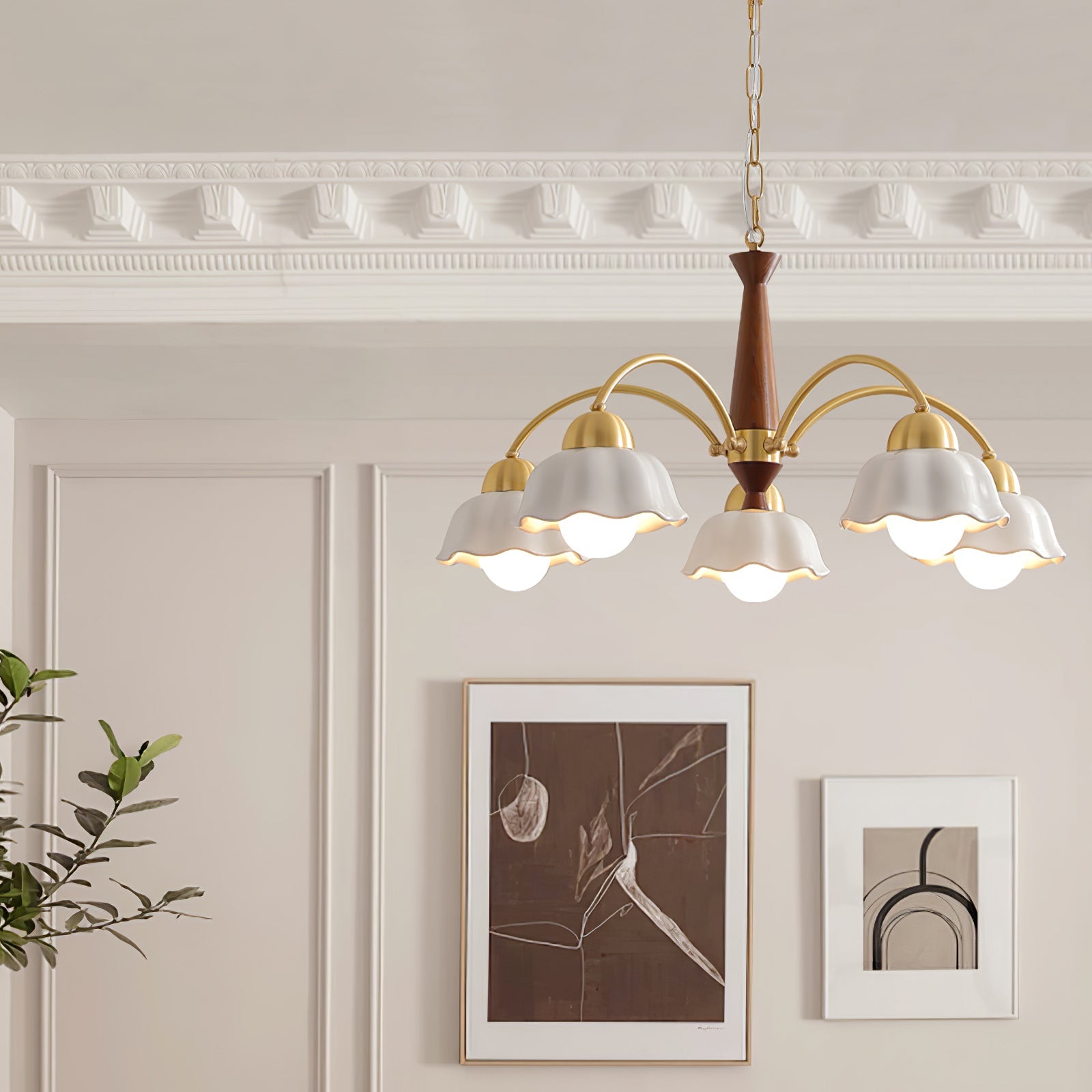 Swedish Modern Brass Chandelier - Blowlighting