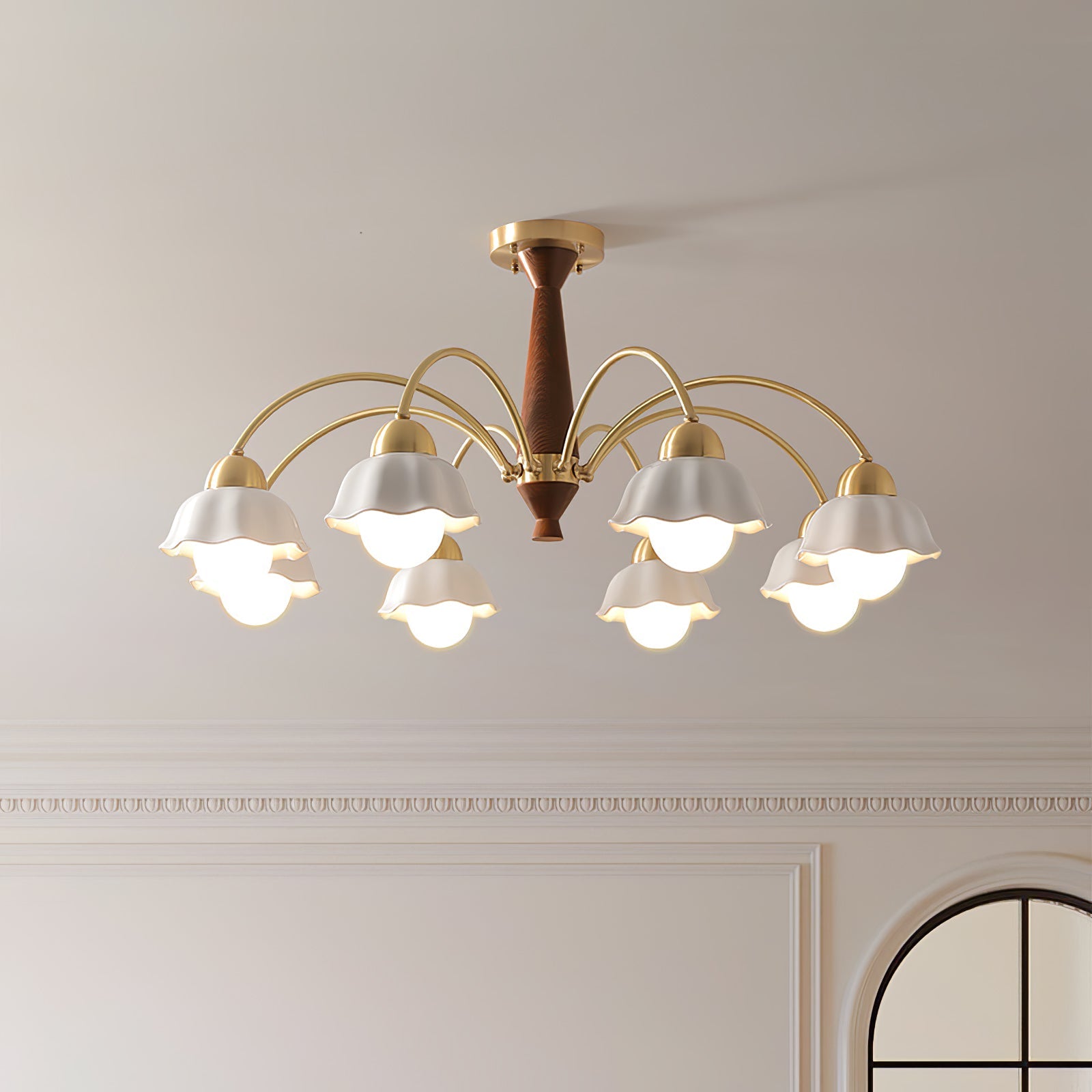 Swedish Modern Brass Chandelier - Blowlighting