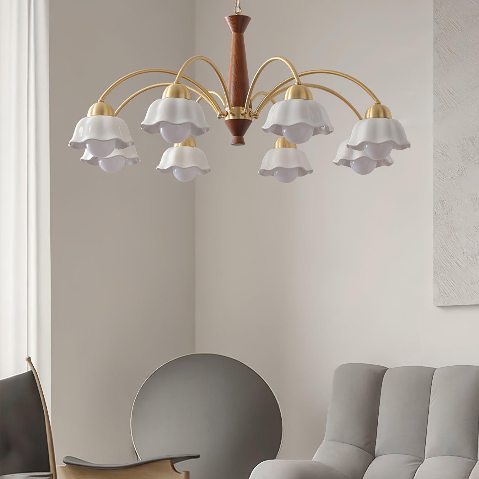 Swedish Modern Brass Chandelier - Blowlighting
