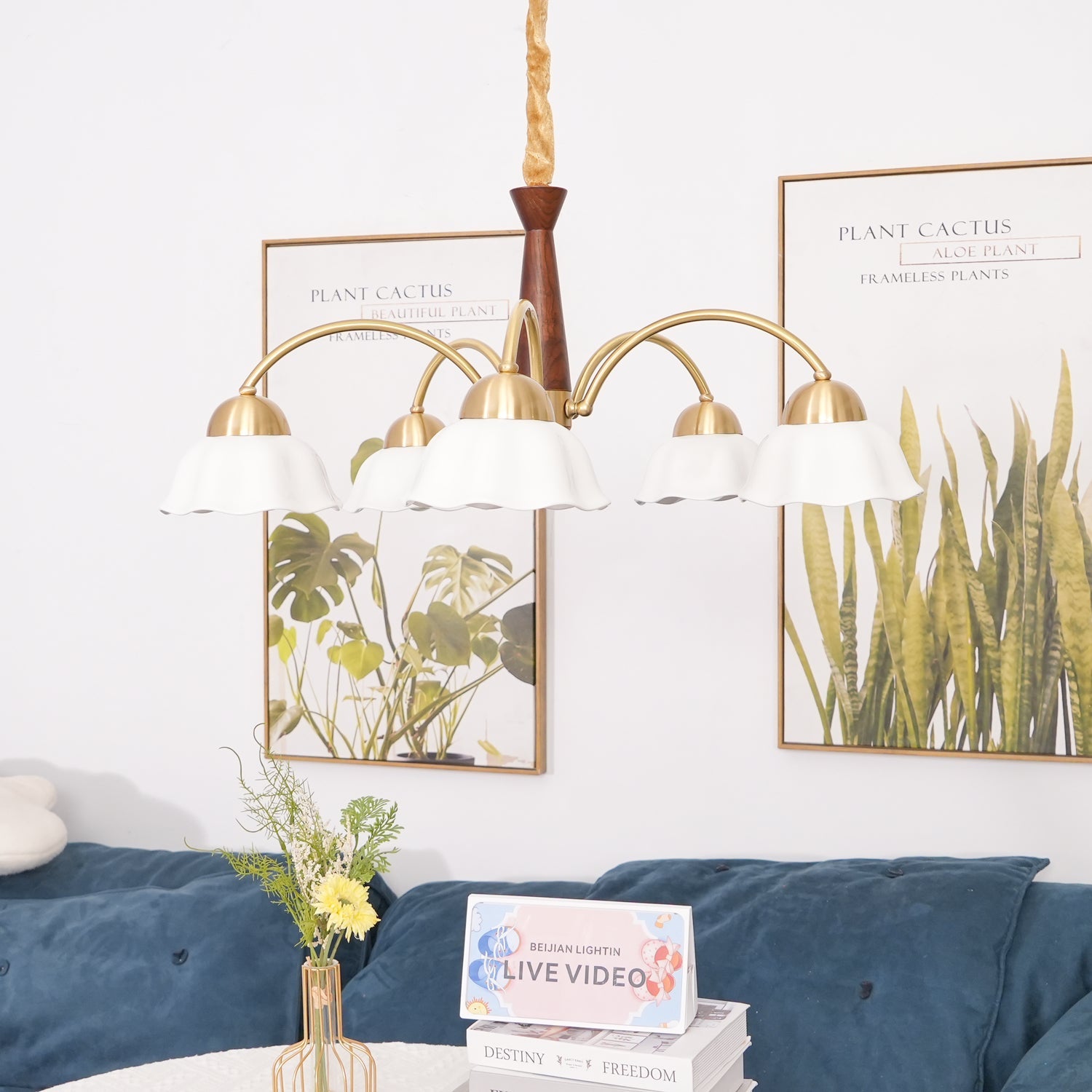 Swedish Modern Brass Chandelier - Blowlighting
