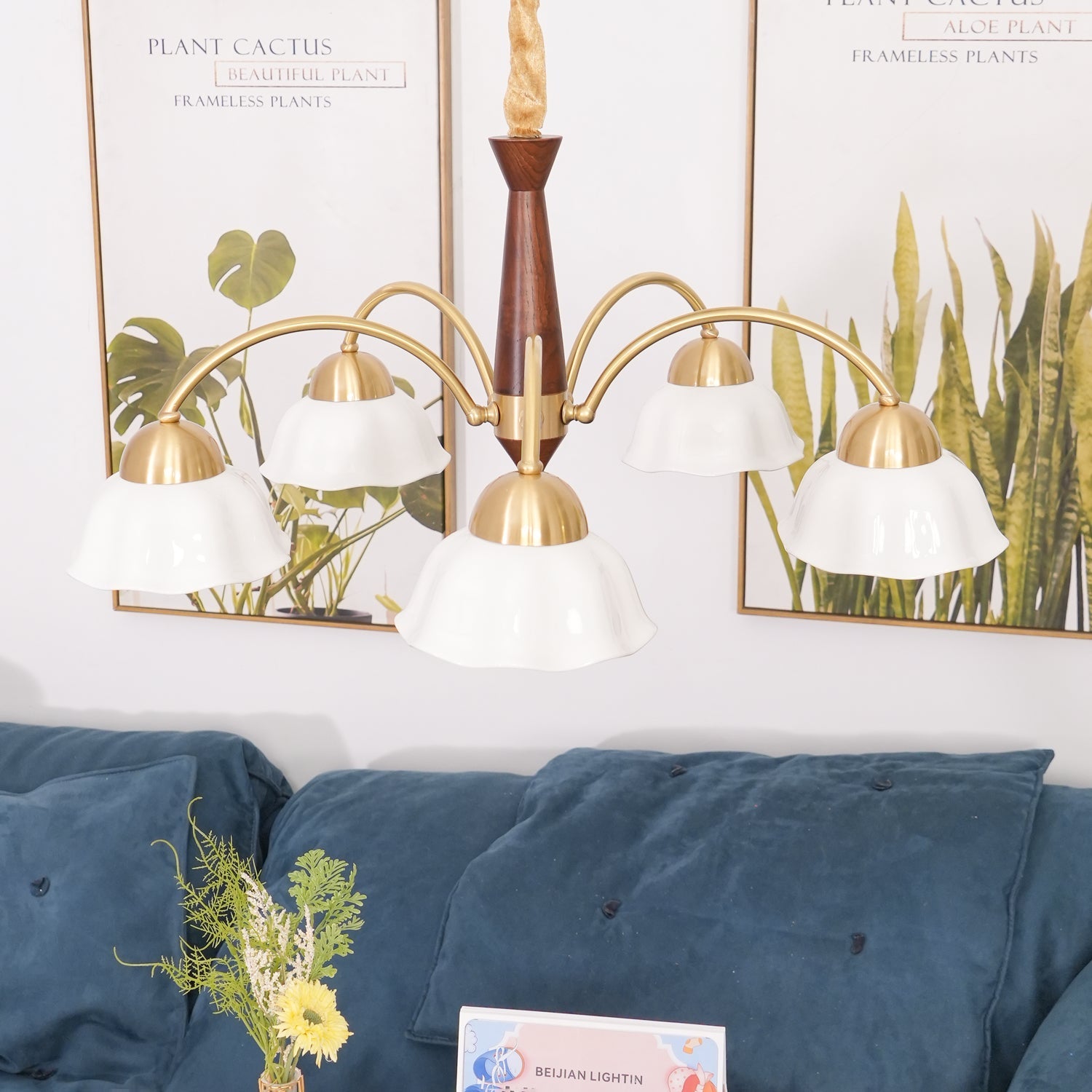 Swedish Modern Brass Chandelier - Blowlighting