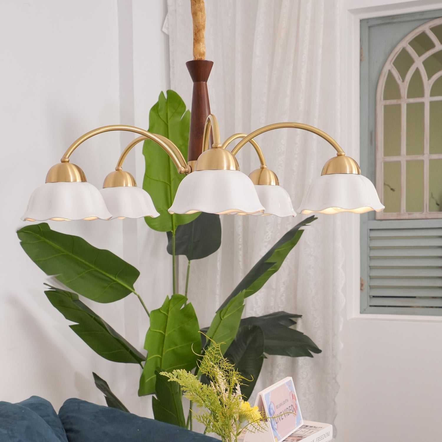 Swedish Modern Brass Chandelier - Blowlighting