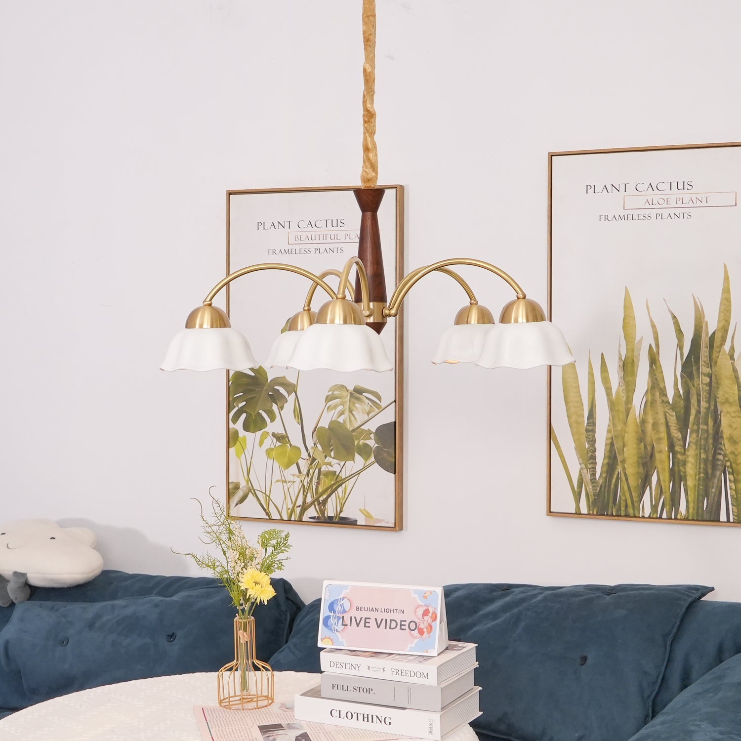 Swedish Modern Brass Chandelier - Blowlighting