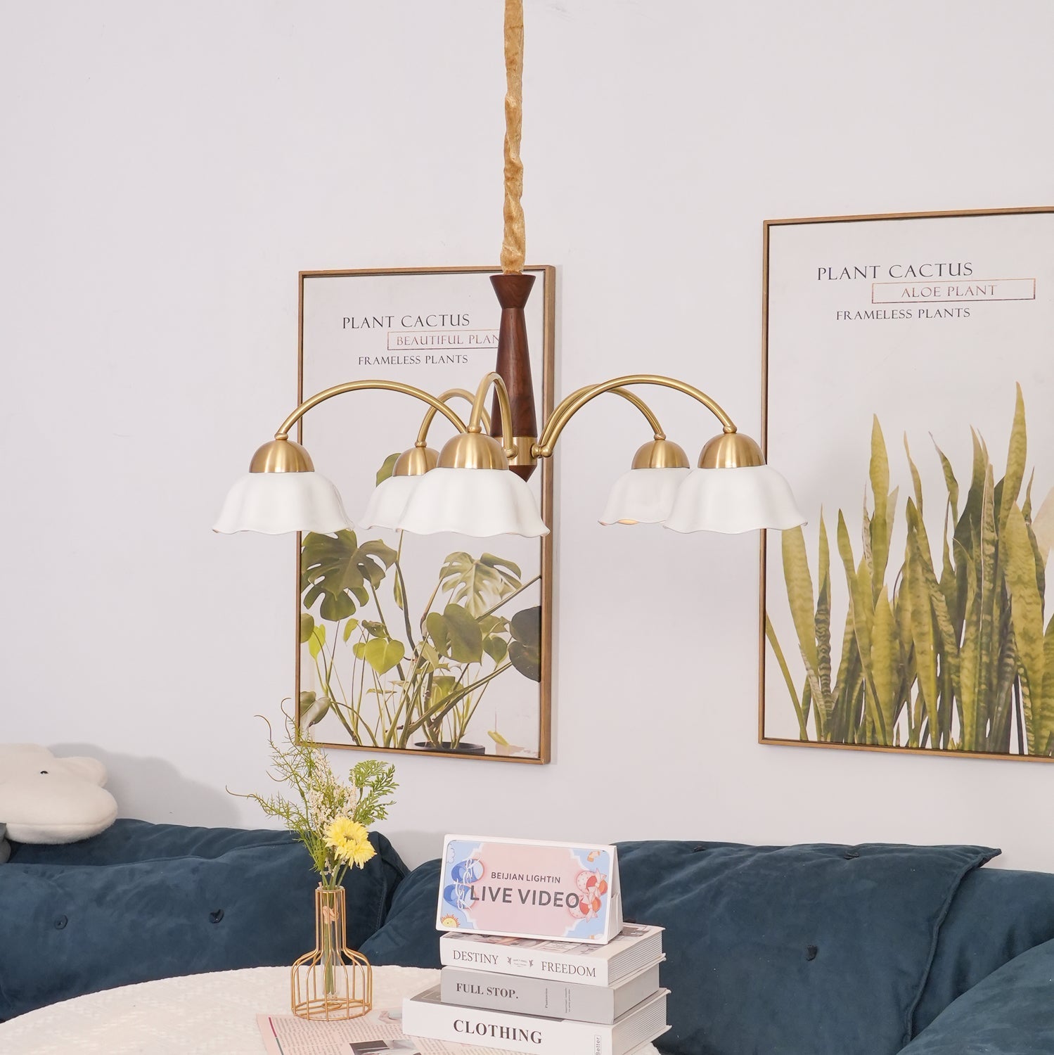 Swedish Modern Brass Chandelier - Blowlighting