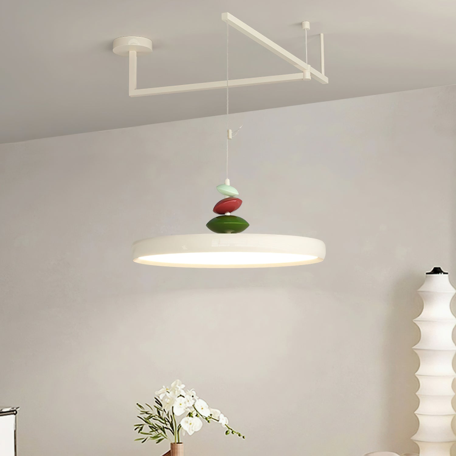 Swing Arm Stone Pendant Light - Blowlighting