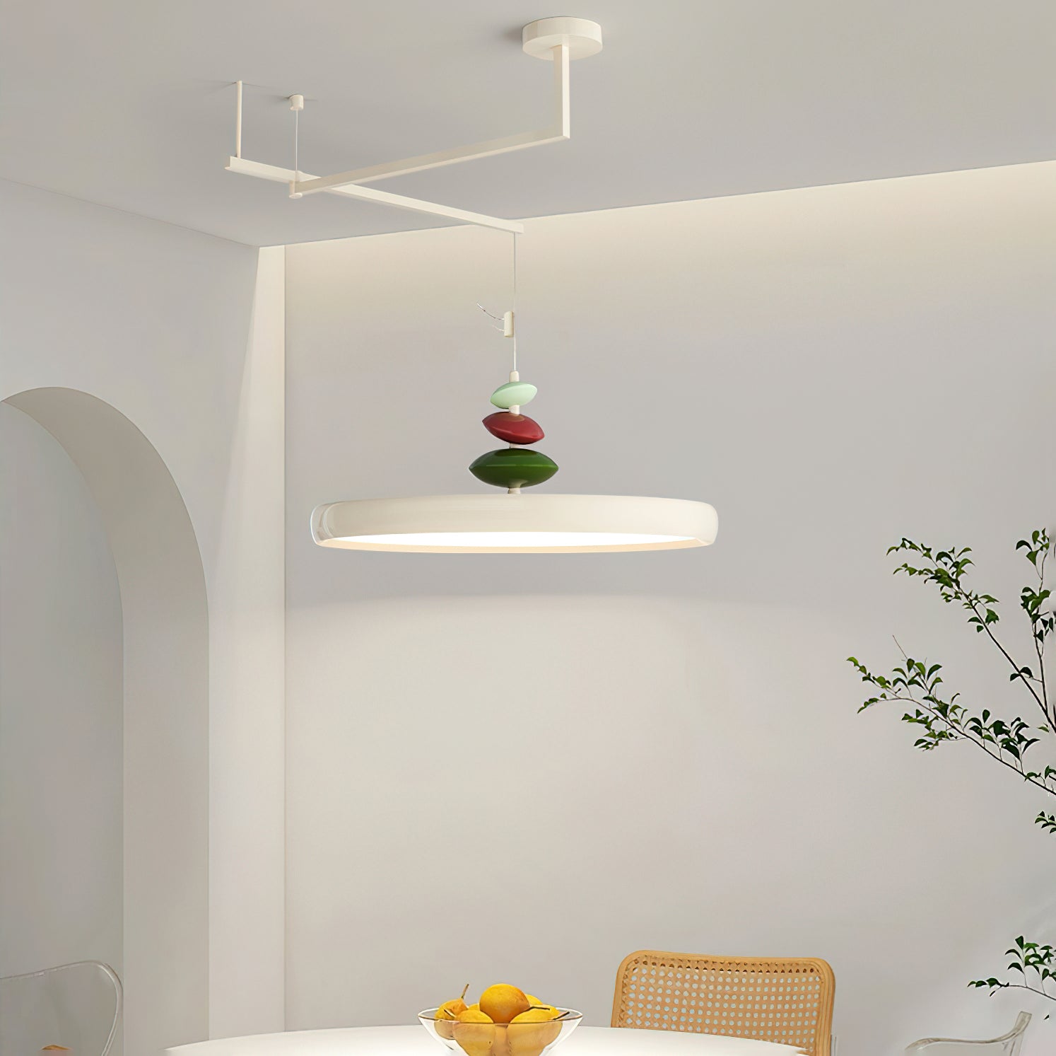 Swing Arm Stone Pendant Light - Blowlighting