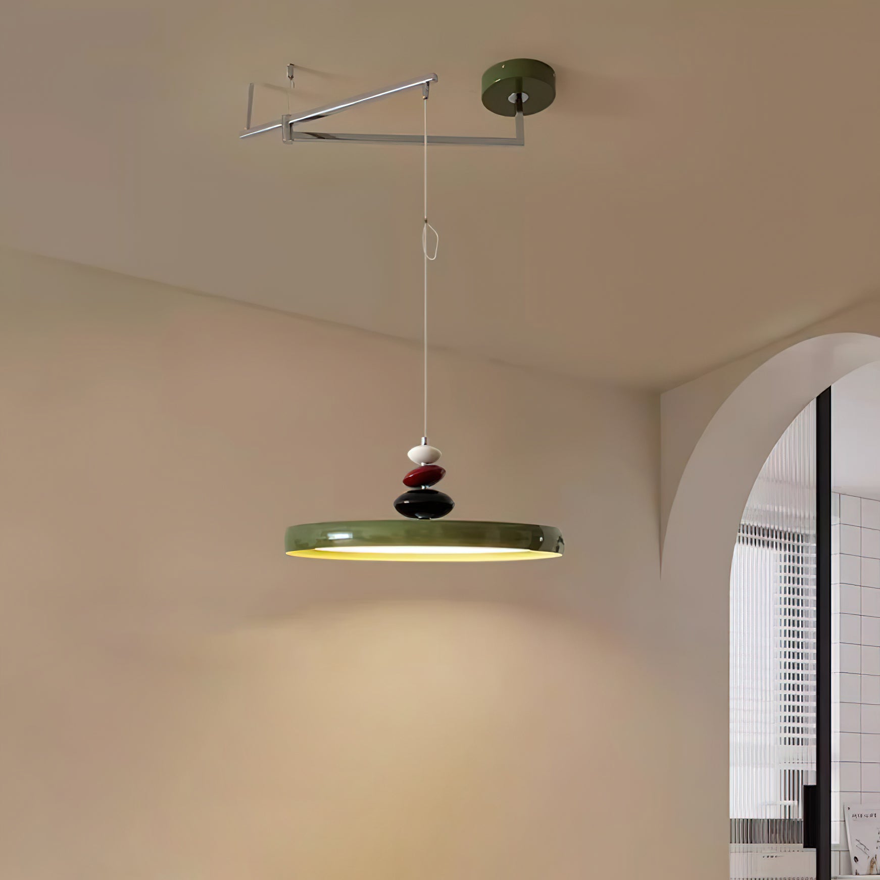 Swing Arm Stone Pendant Light - Blowlighting