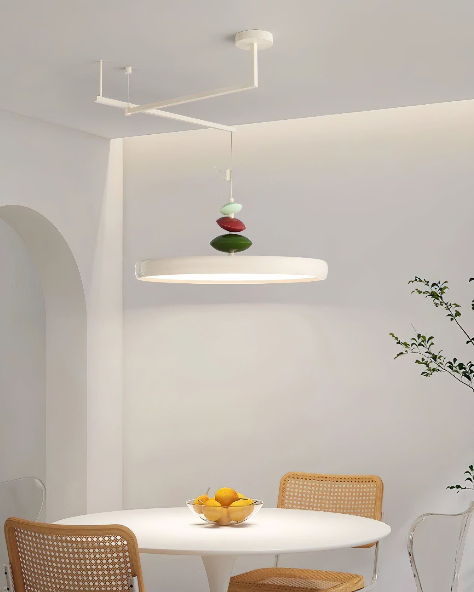Swing Arm Stone Pendant Light - Blowlighting