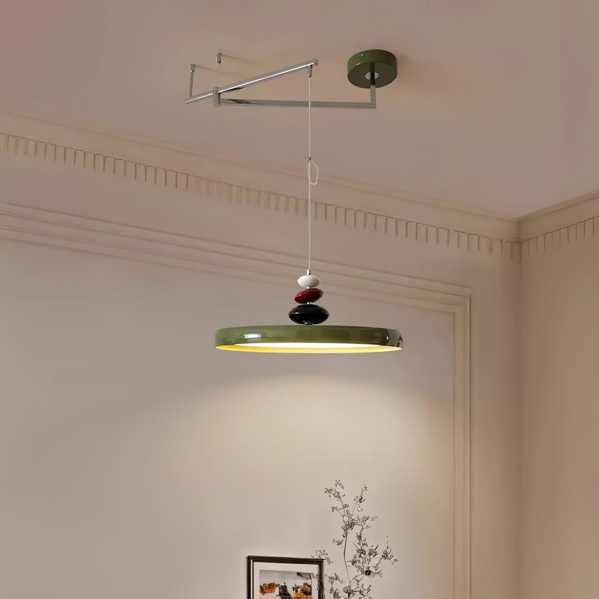 Swing Arm Stone Pendant Light - Blowlighting