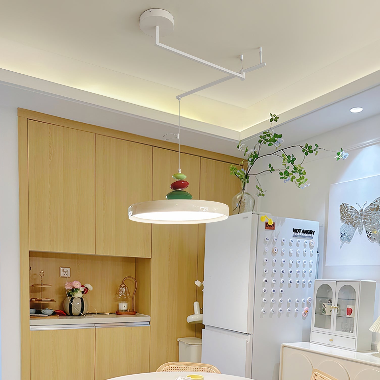 Swing Arm Stone Pendant Light - Blowlighting