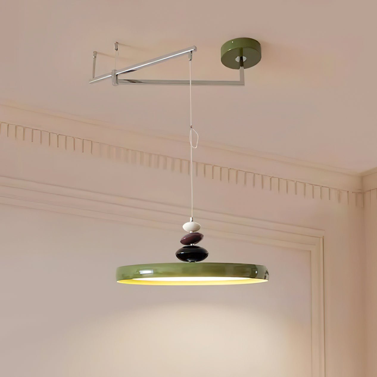 Swing Arm Stone Pendant Light - Blowlighting