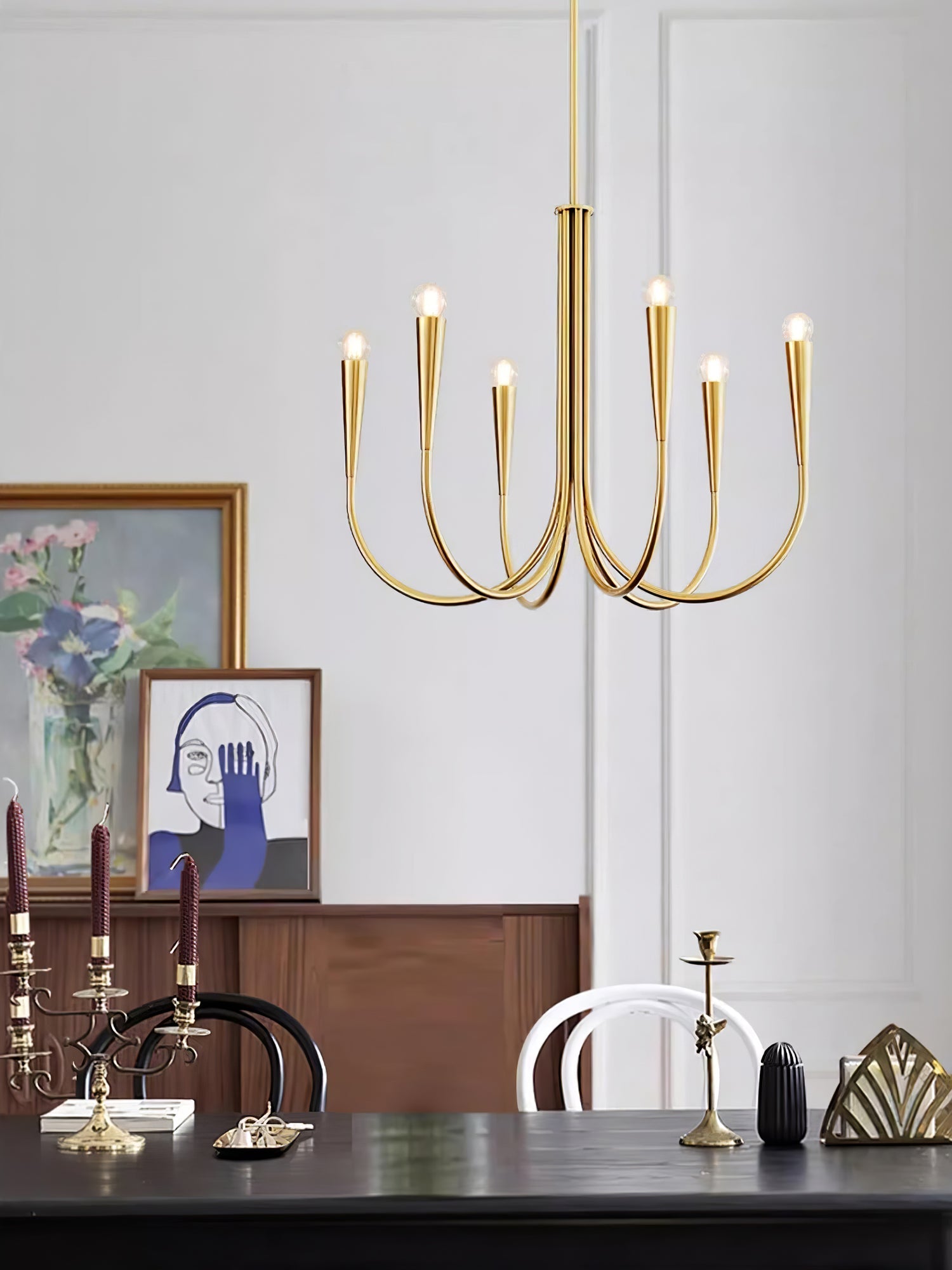 Swoop Arm Chandelier - Blowlighting