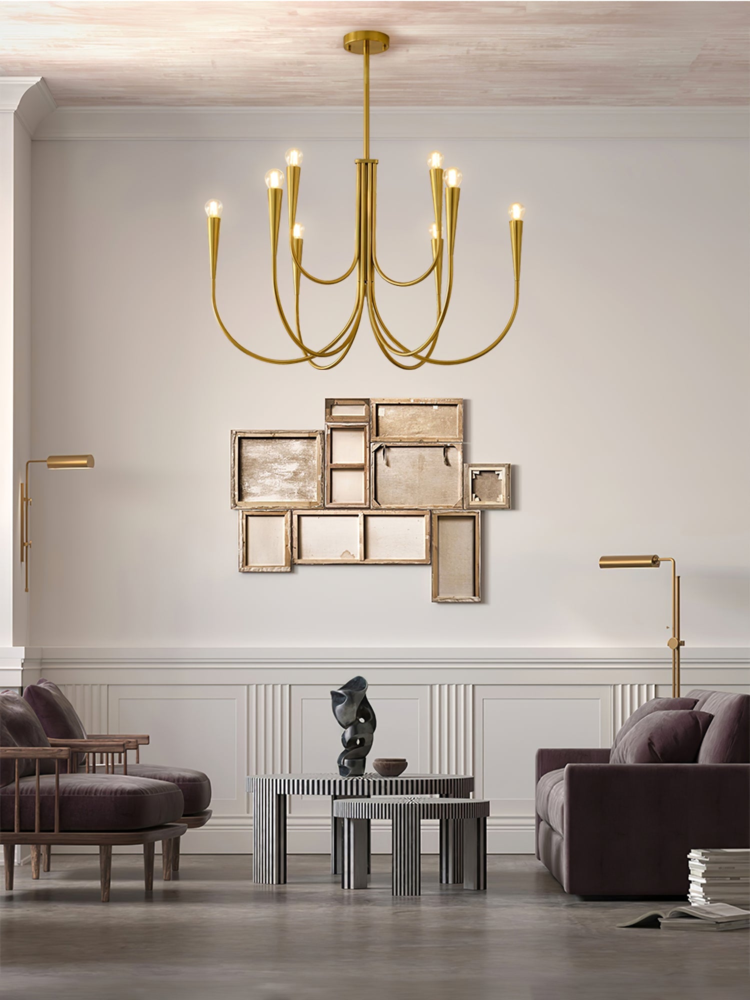 Swoop Arm Chandelier - Blowlighting