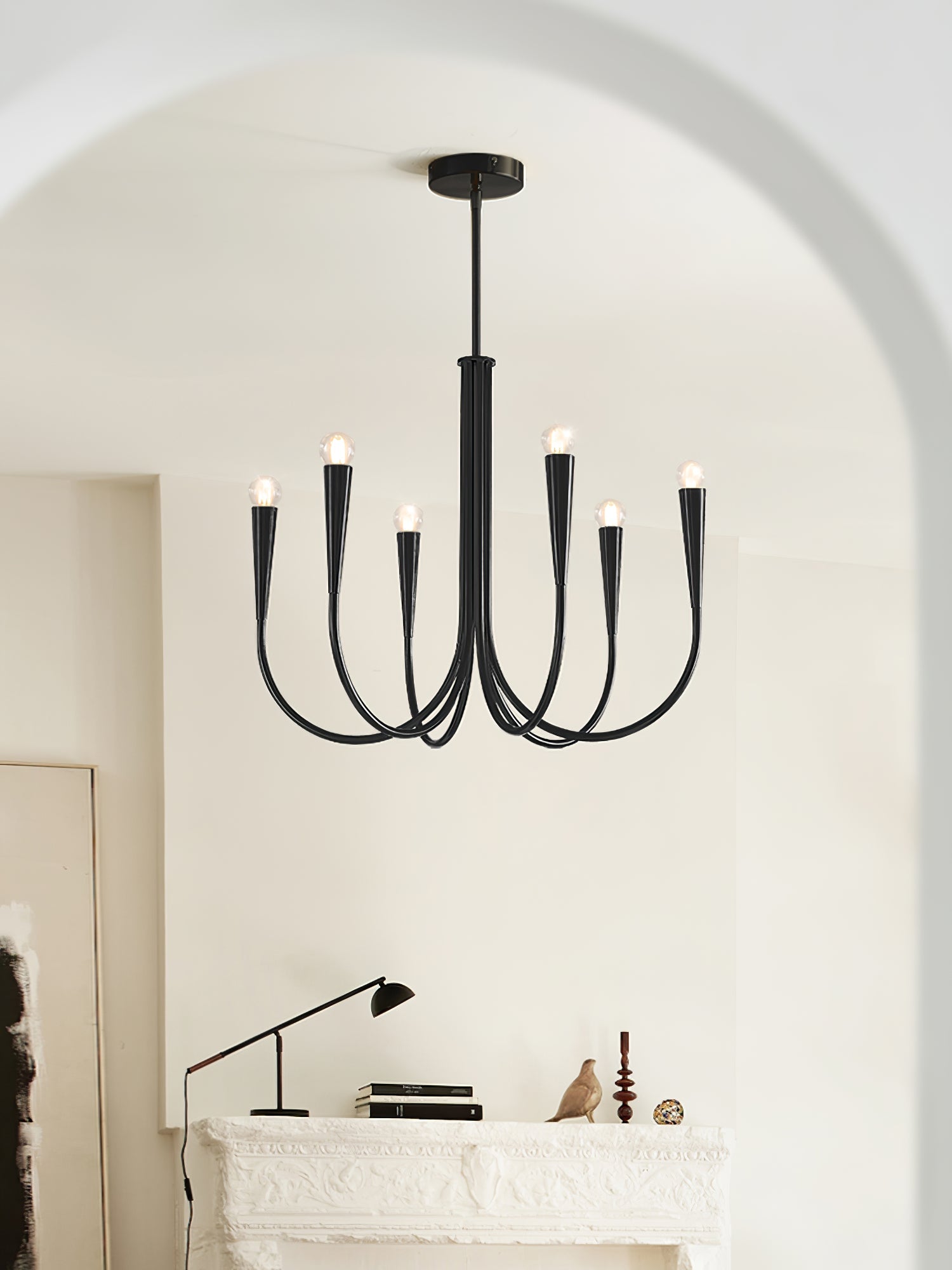 Swoop Arm Chandelier - Blowlighting