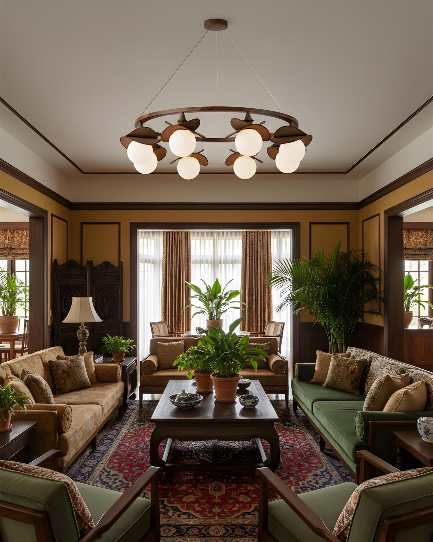 Sylva Modern Raffia Chandelier