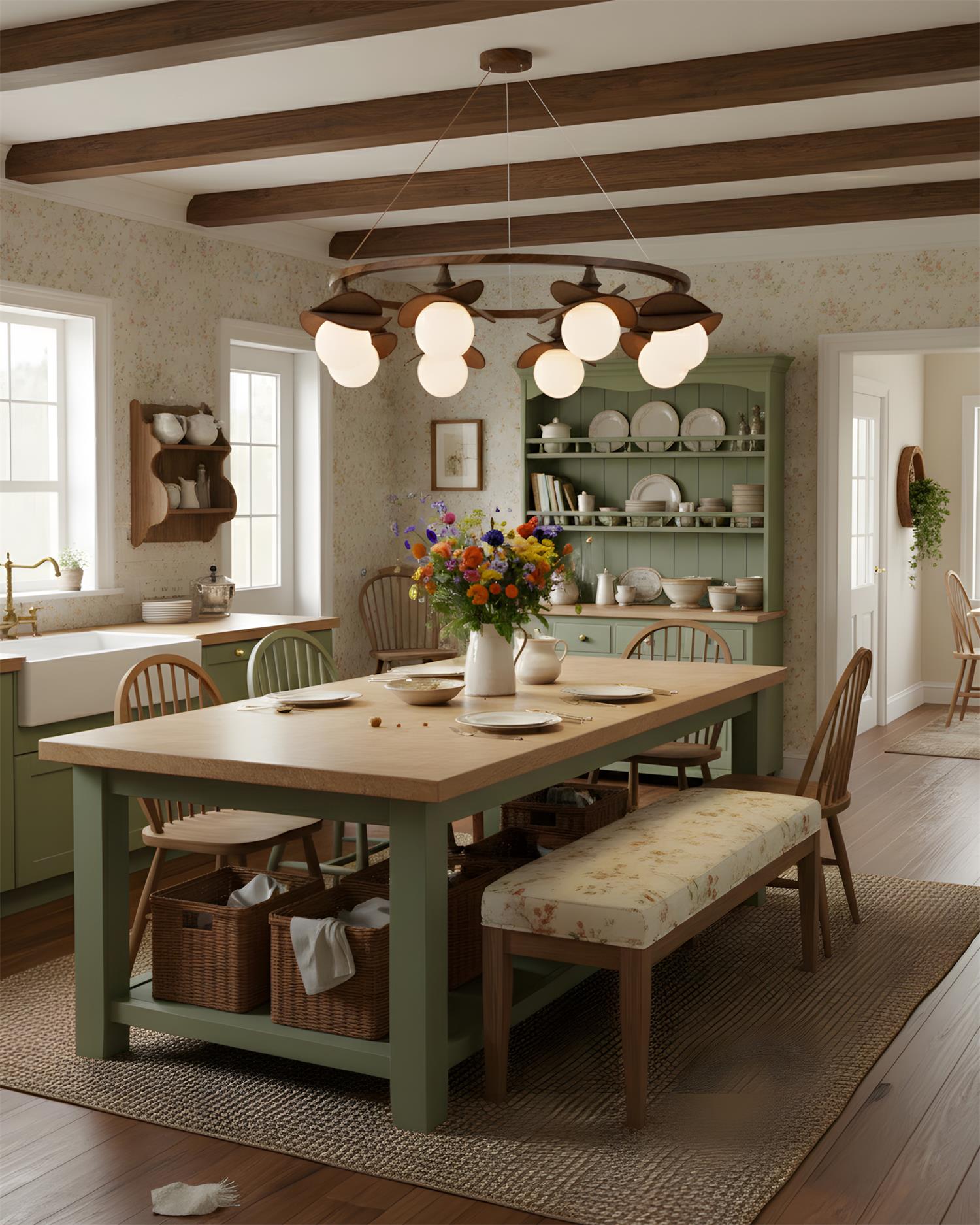 Sylva Modern Raffia Chandelier