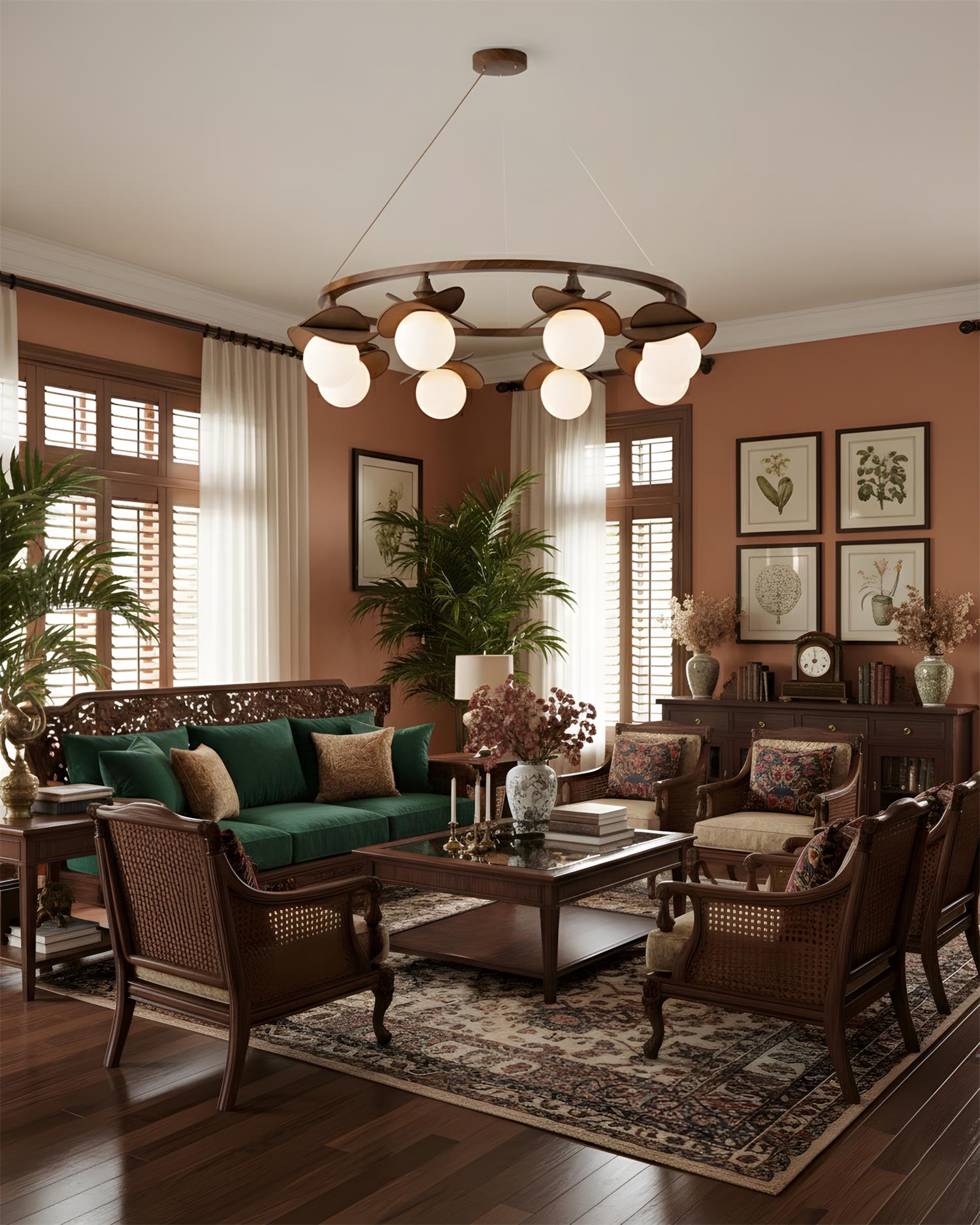 Sylva Modern Raffia Chandelier