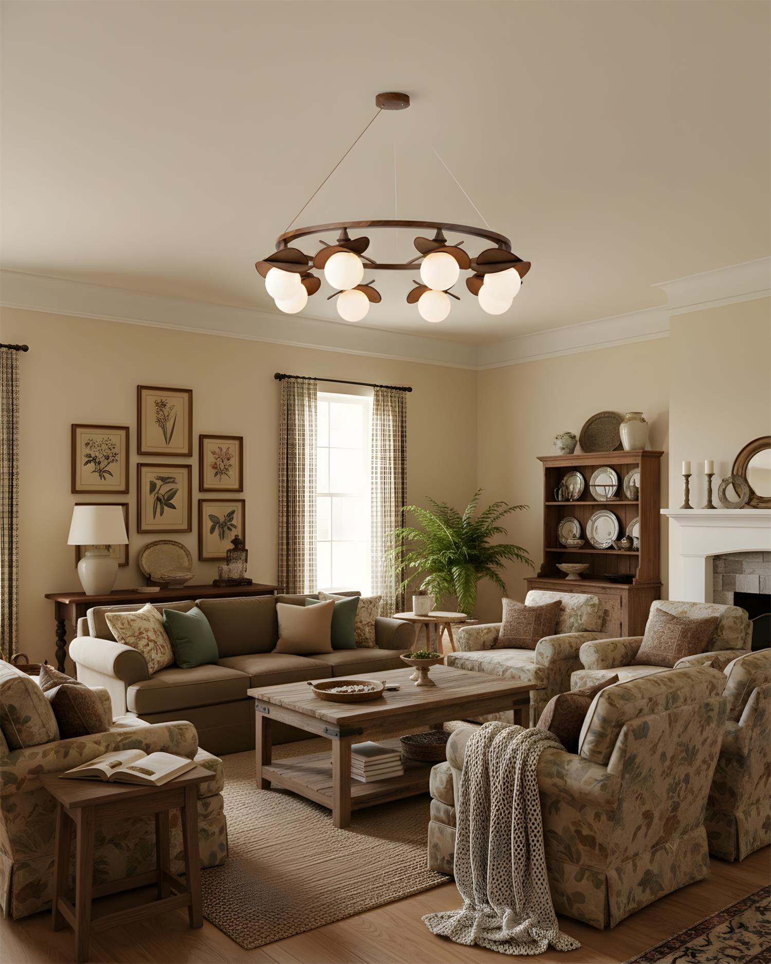 Sylva Modern Raffia Chandelier