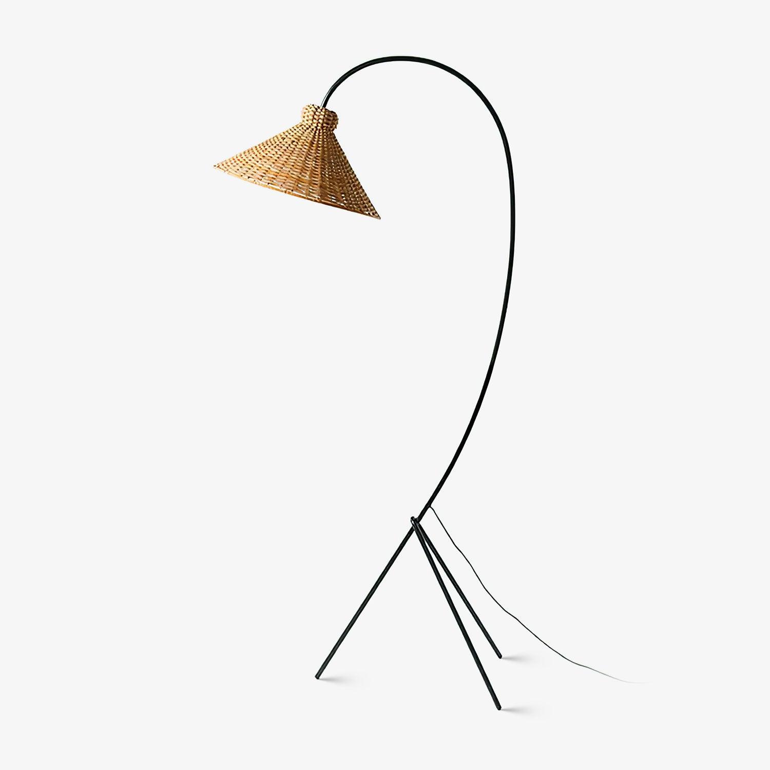 Sombrero Rattan Arc Floor Lamp - Blowlighting