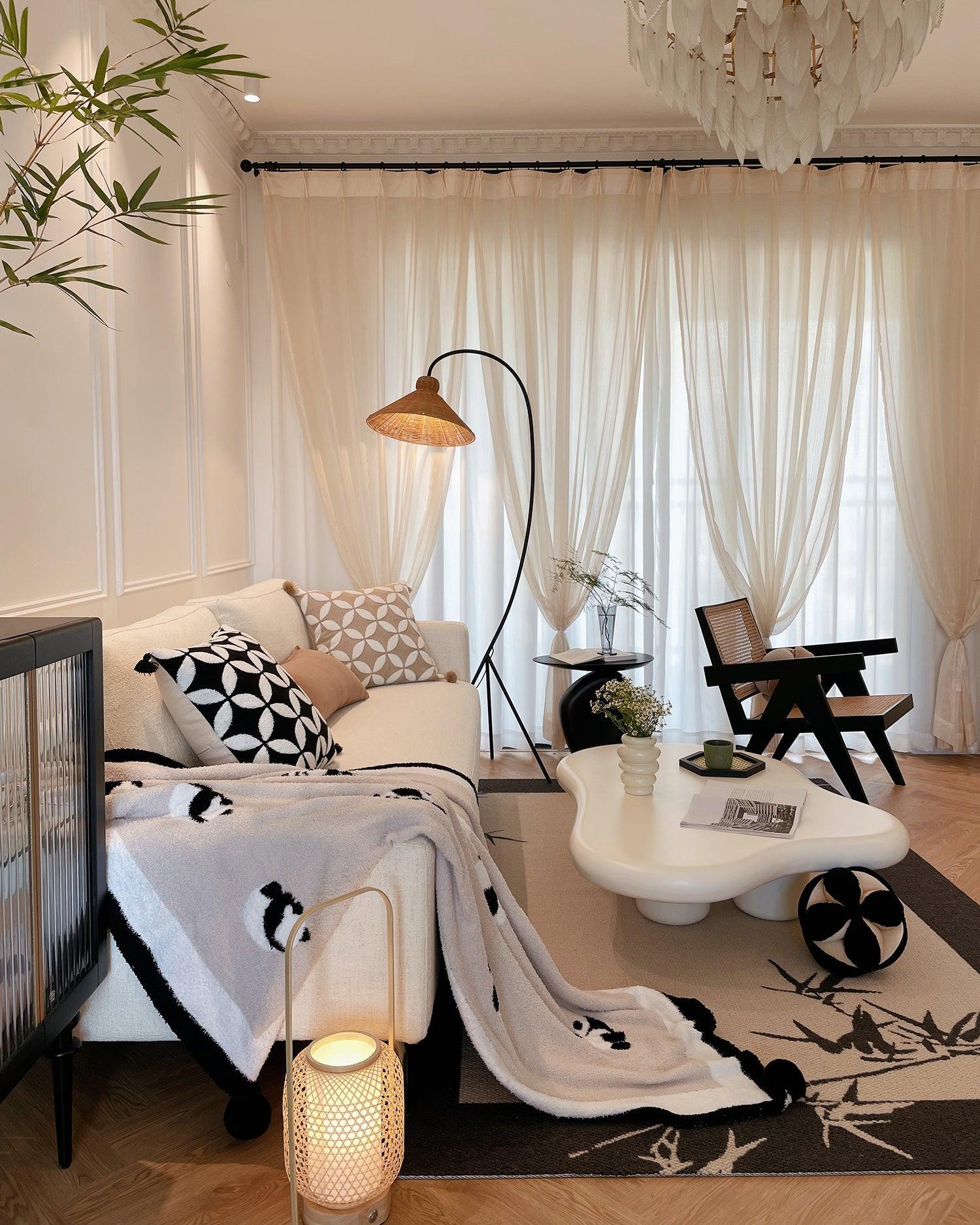Sombrero Rattan Arc Floor Lamp - Blowlighting