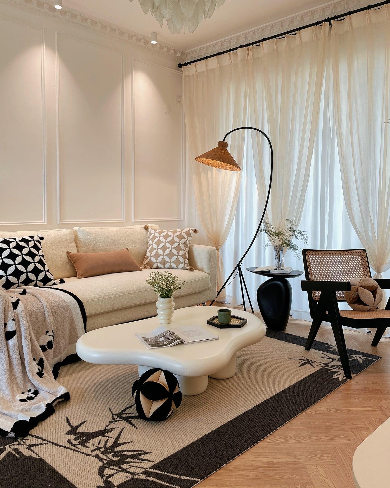 Sombrero Rattan Arc Floor Lamp - Blowlighting