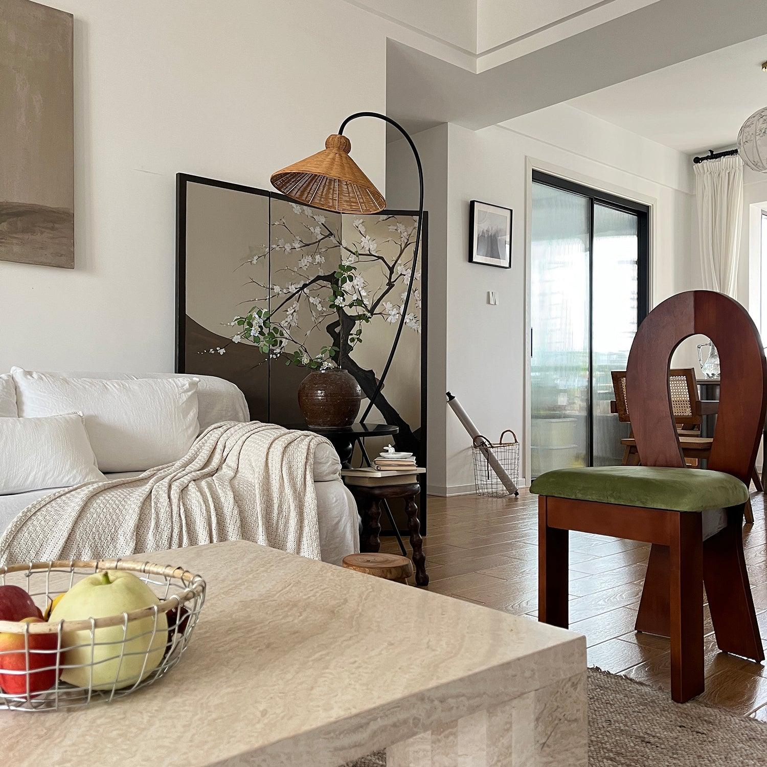 Sombrero Rattan Arc Floor Lamp - Blowlighting