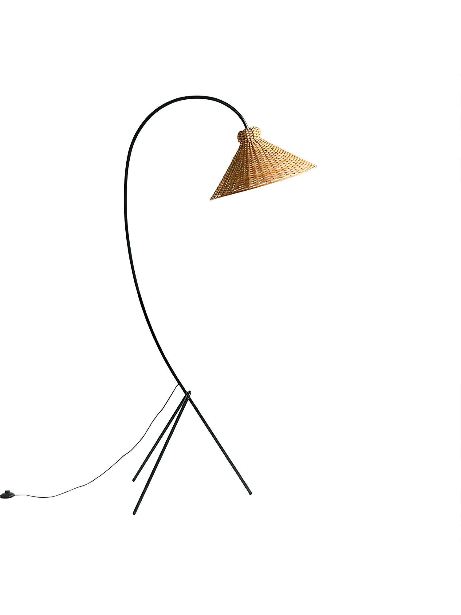 Sombrero Rattan Arc Floor Lamp - Blowlighting