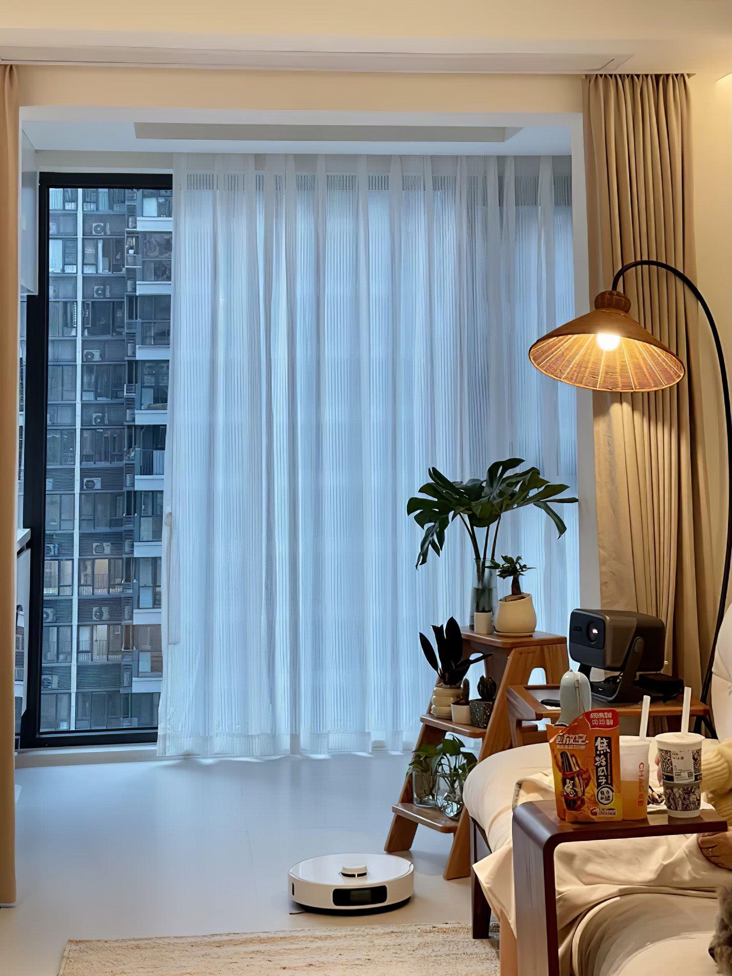 Sombrero Rattan Arc Floor Lamp - Blowlighting