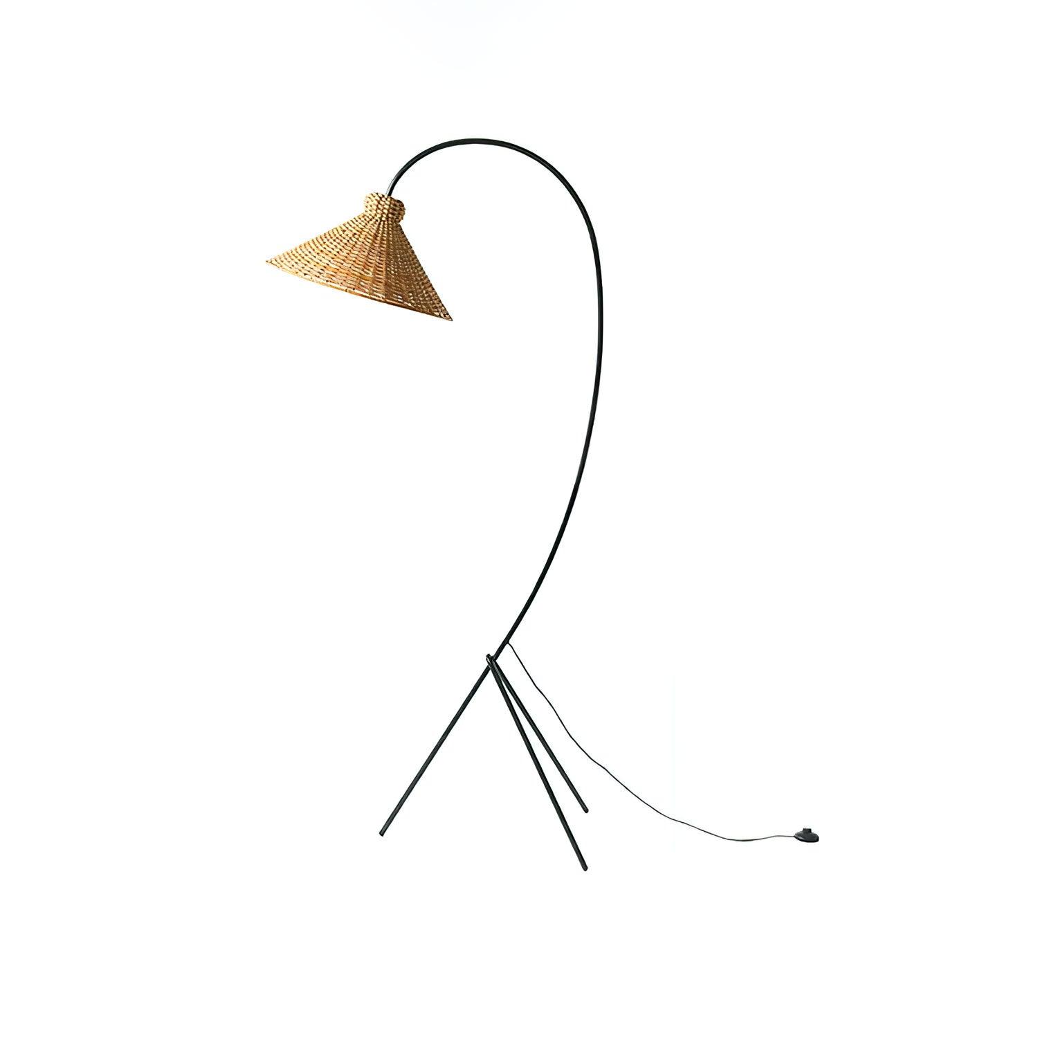 Sombrero Rattan Arc Floor Lamp - Blowlighting