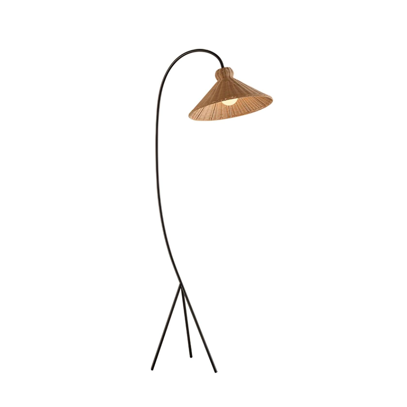 Sombrero Rattan Arc Floor Lamp - Blowlighting