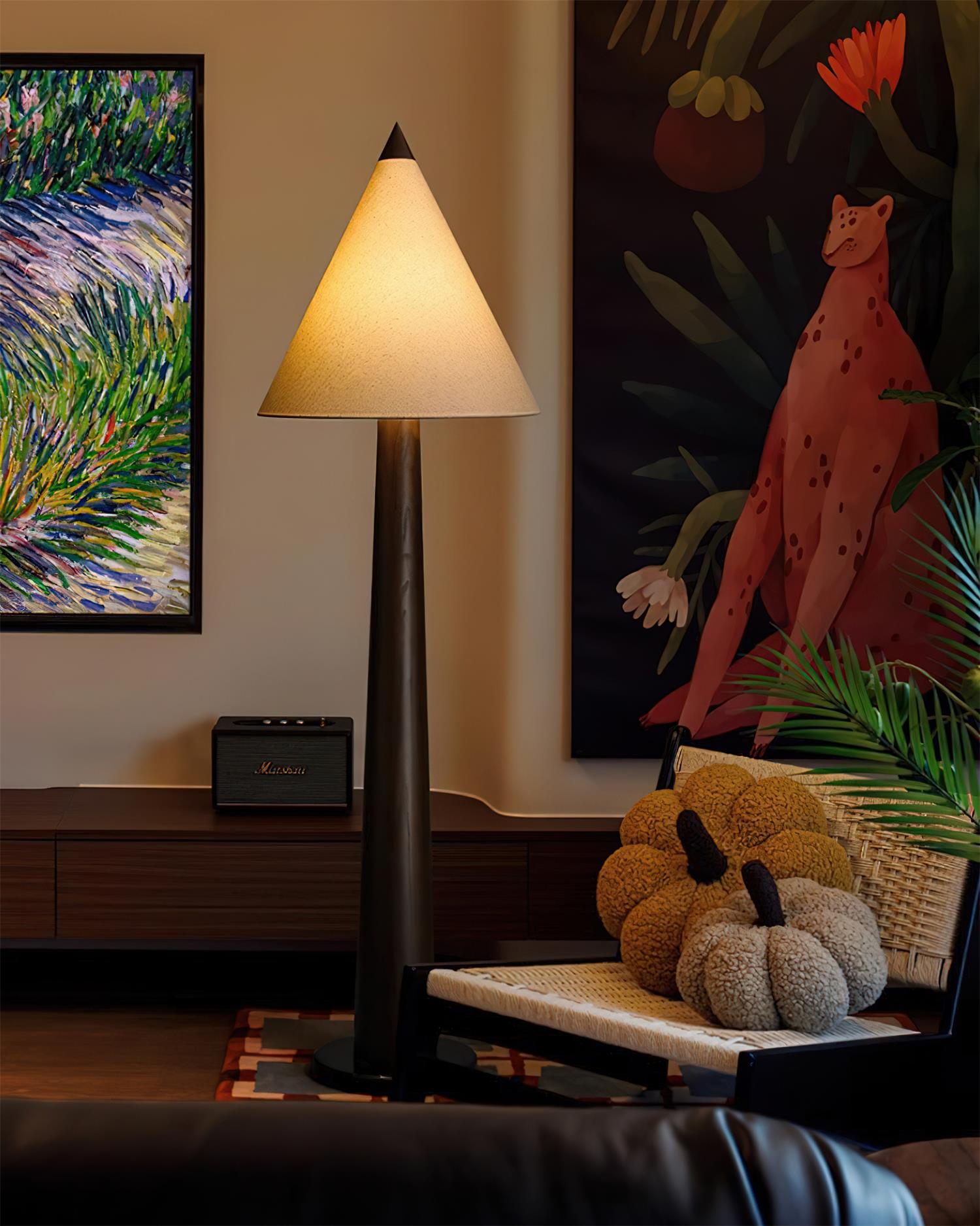 Taper Scandinavian Wood Crest Floor Light