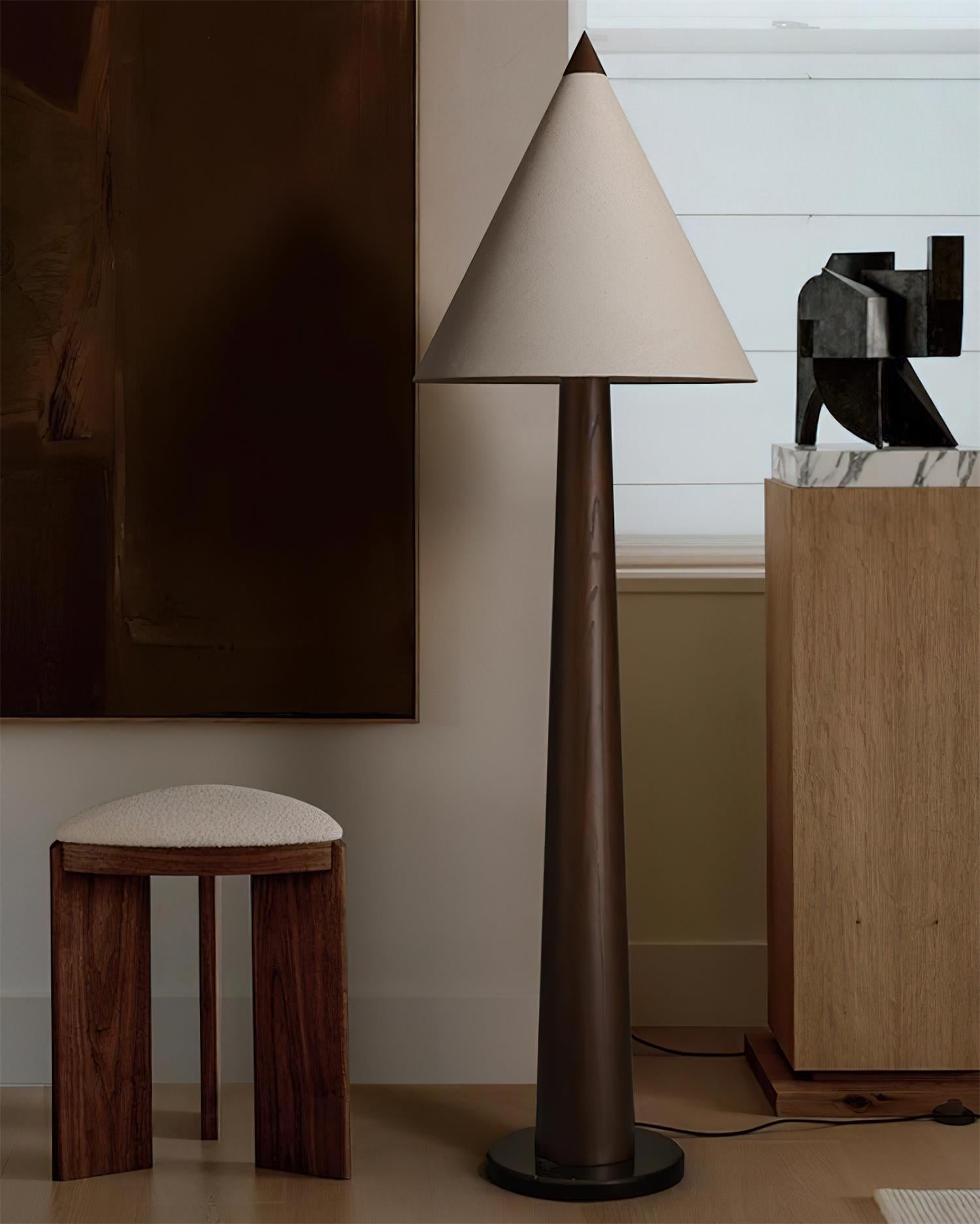 Taper Scandinavian Wood Crest Floor Light