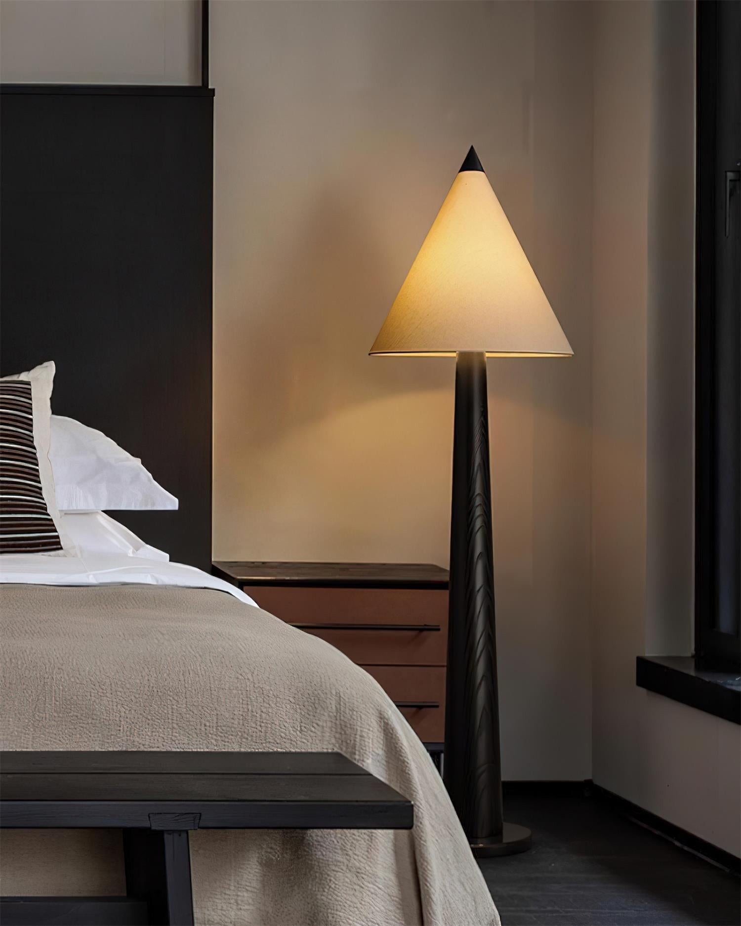 Taper Scandinavian Wood Crest Floor Light