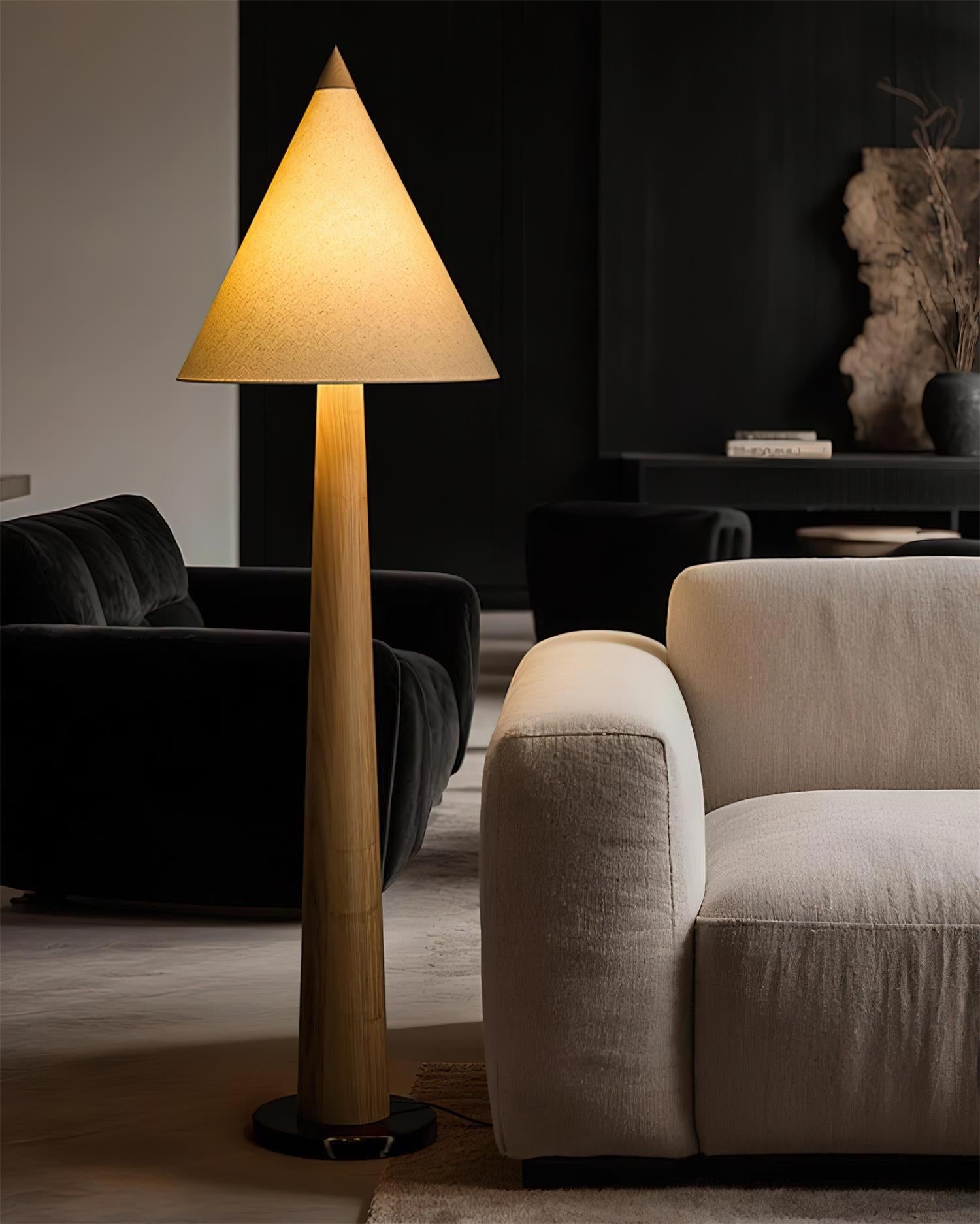 Taper Scandinavian Wood Crest Floor Light