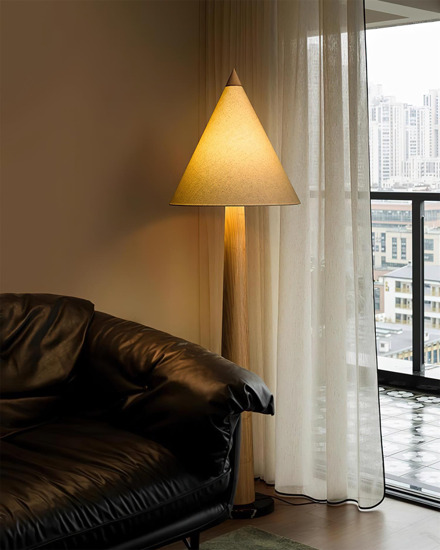 Taper Scandinavian Wood Crest Floor Light