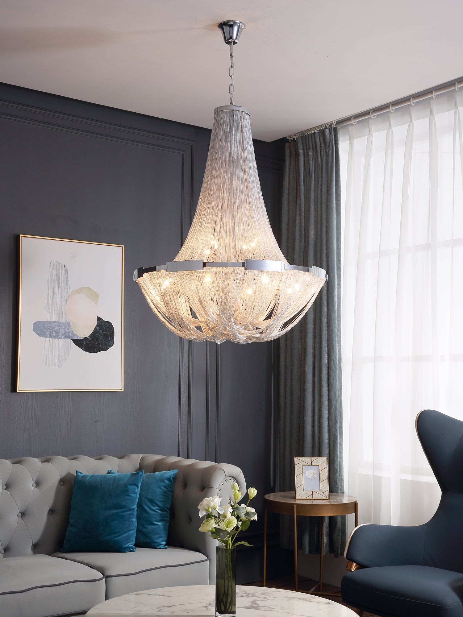 Tassel Aluminum Chain Chandelier - Blowlighting