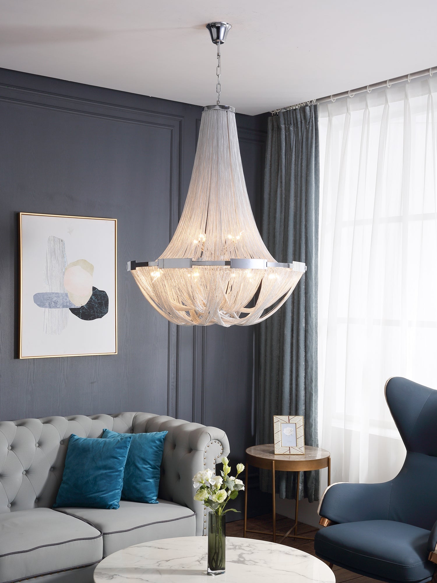 Tassel Aluminum Chain Chandelier - Blowlighting