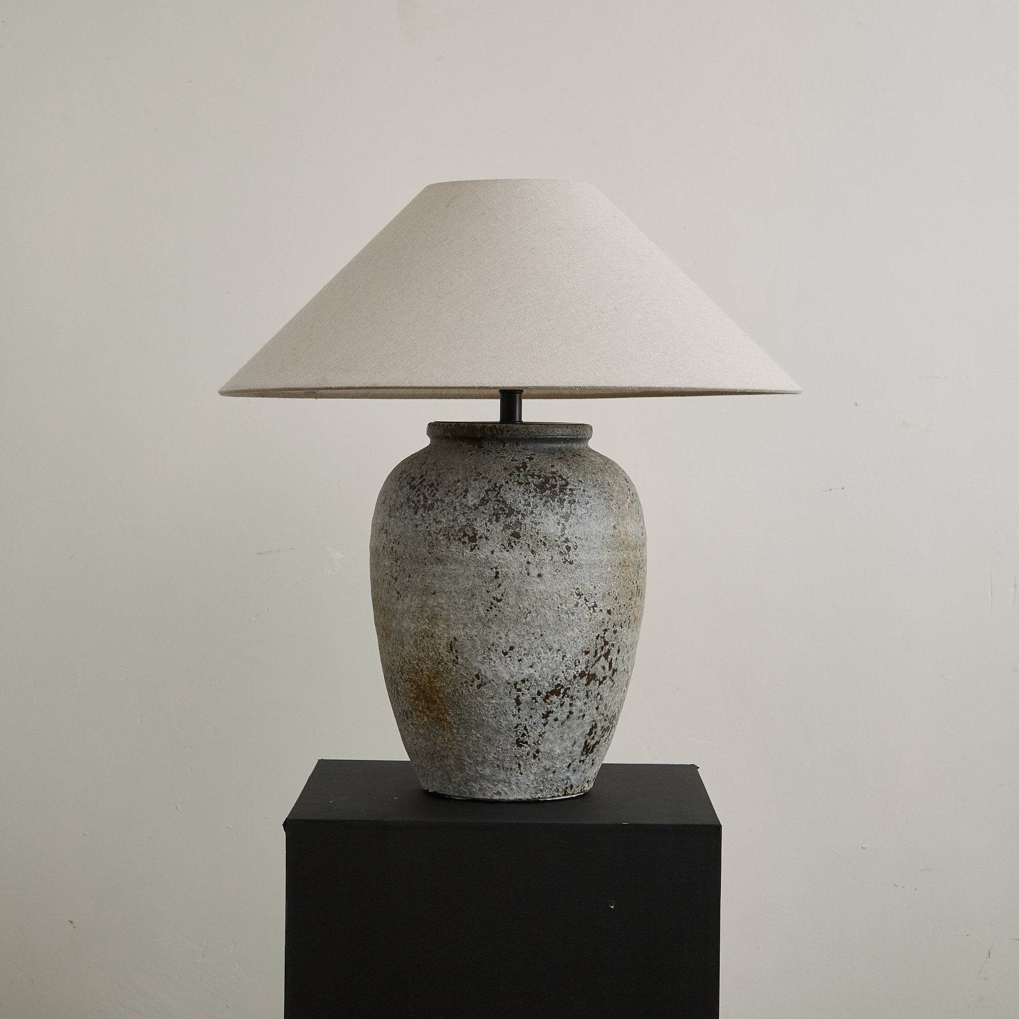 Tavira Aged Stone Table Lamp - Blowlighting