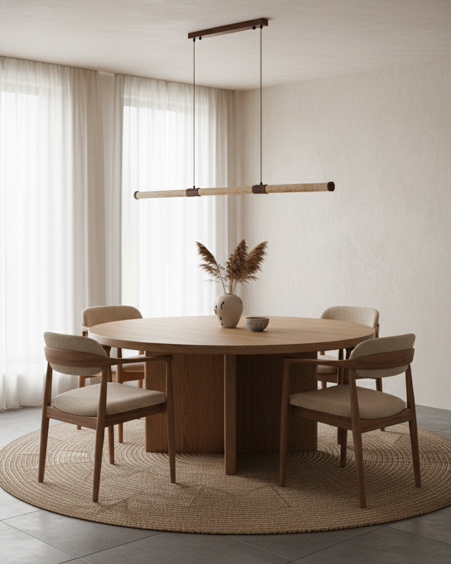 Tavira Minimalist Travertine Chandelier